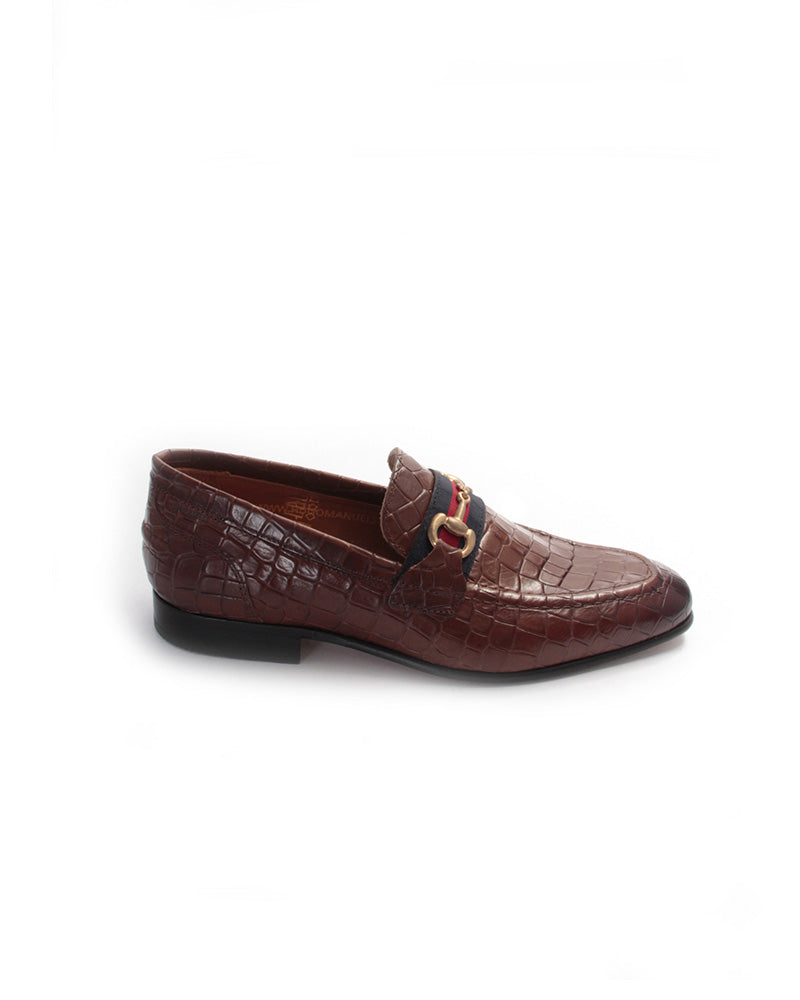 Sapato Hugo Manuel Croco Cognac