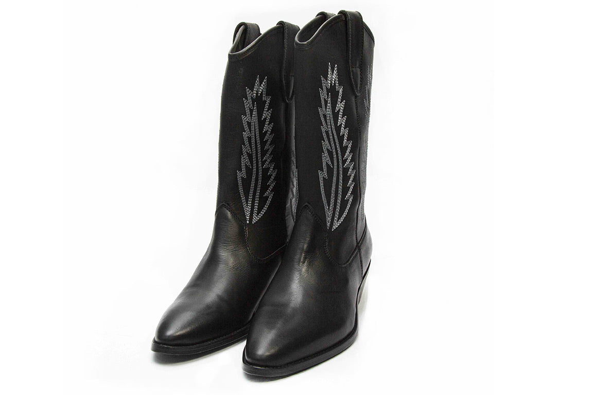 Texana Catarina Martins Preta c/detalhe branco